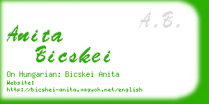 anita bicskei business card